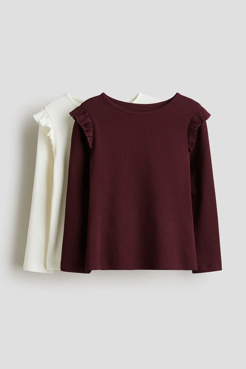 H&M 2-pack ribbed cotton tops