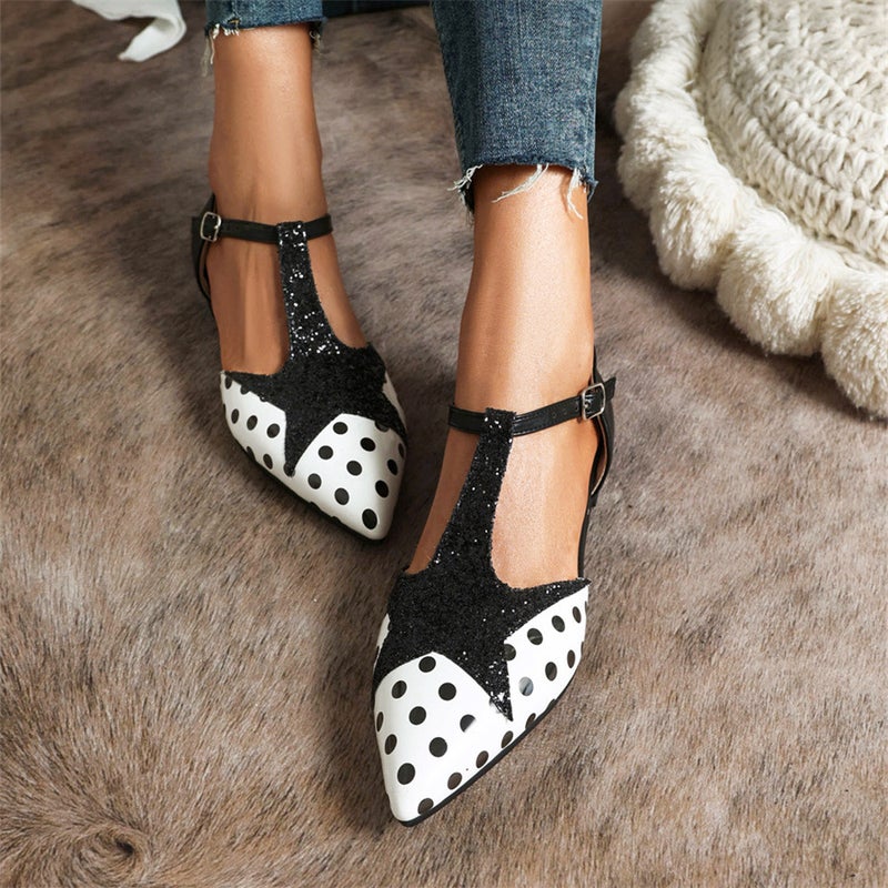 2023 Spring And Flat Muller Shoes 40-43 Plus Size Pointed Five-Pointed Star Hollow Sandals - Image 2
