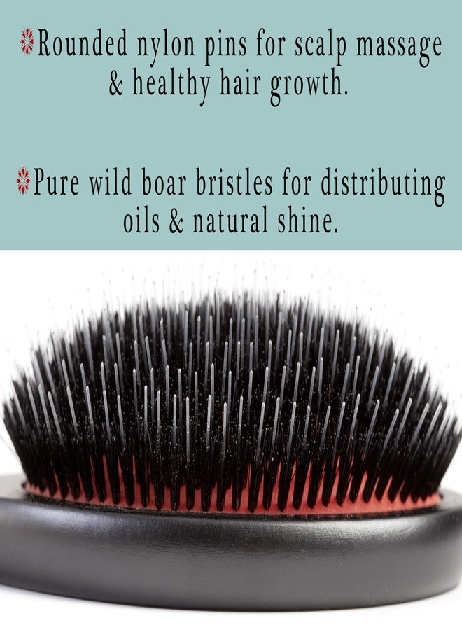 Desert Breeze Distributing Premium German Hair Brush - Wild Boar Bristle & Rounded Nylon Pin Hairbrush, Large Combination Brush for Women, Best for Smoothing Medium to Thick Hair, Handmade in Germany - Large Size - Image 2