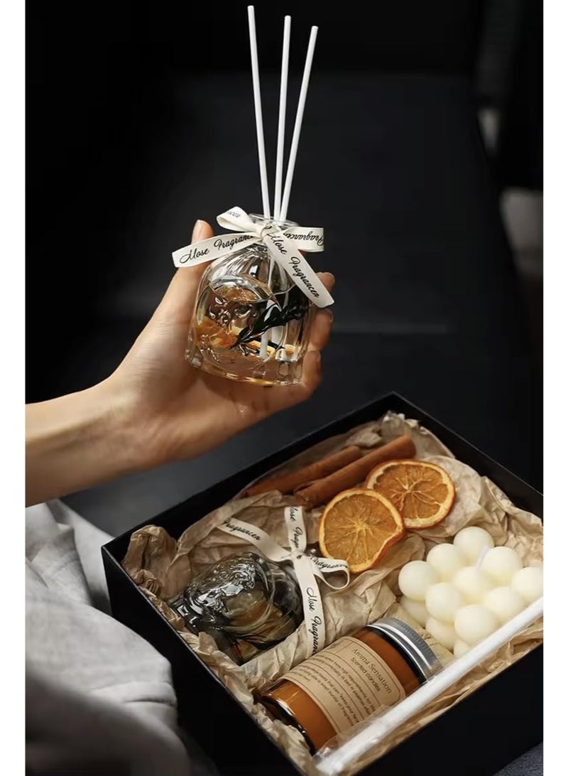 Relex Candles Gift Set. Scented Candle and Aroma Reed Diffuser Set, Aromatherapy, Candles for New Year, Housewarming, Birthday, Women and Men, Present for Mom, Dad, Lavender Candle (Lavender) - Image 2