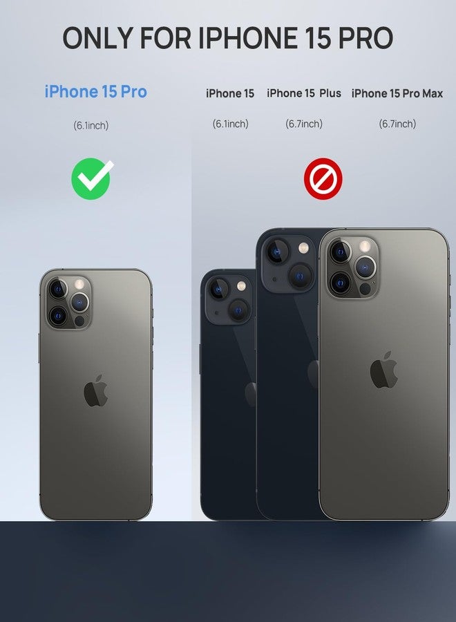 جراب Lanhiem المغناطيسي لهاتف iPhone 15 Pro، جراب مقاوم للماء والغبار بمعيار IP68، [متوافق مع Magsafe] [واقي شاشة مدمج] غطاء هاتف متين وعالي التحمل لكامل الجسم، 6.1 بوصة، أسود - Image 5