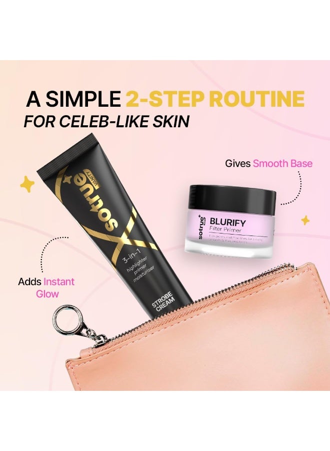 So True Sotrue Blurify Face Primer 15g + Strobe Cream 30g Gold Combo | Smooth Makeup Base & Radiant Glow | Hydrating, Lightweight & Non-Sticky | For All Skin Types - Image 3