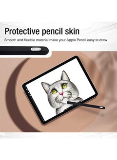 Procases Soft Silicone Case For Apple Pencil 2Nd Generation Protective Sleeve Holder Grip And Nib Cover Accessories Kit Compatible With Apple Pencil 2Nd Gen Ipad Pro 12.9 Inch 11 Inch Black  - Image 5