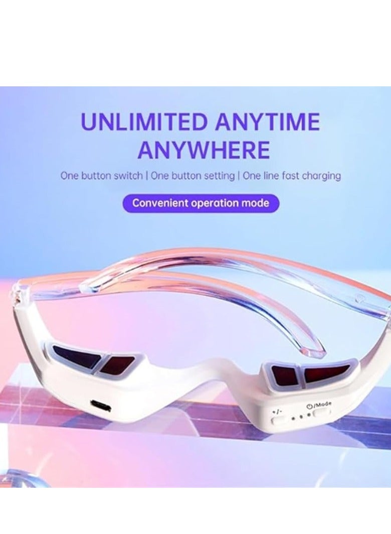 M MIAOYAN Microcurrent Eye Red Light Massager, Skin Care Red Light Therapy Glasses Specialized for Dark Circles and Eye Bags, Premium Beauty Device for Eliminating Dark Circles, Puffiness and Wrinkles, Universal Size  - Image 2