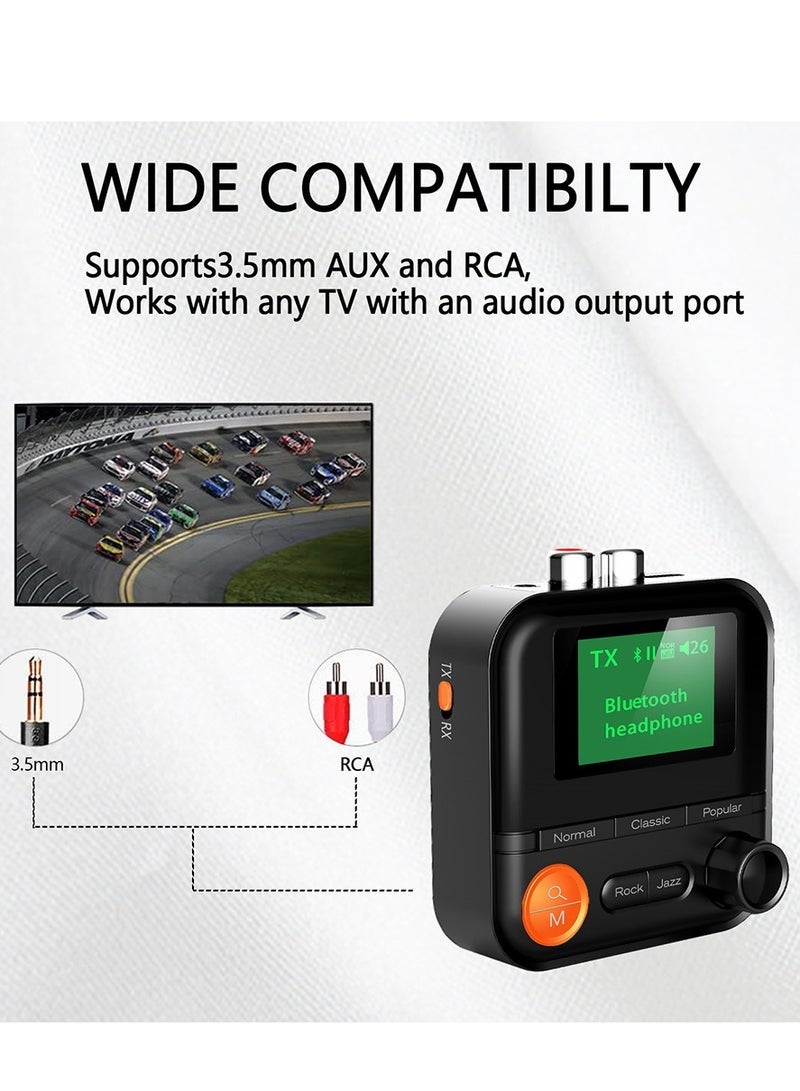 general Bluetooth Transmitter Receiver,Bluetooth 5.2 Transmitter With LCD Screen,5 EQ Effects,TF Card Plug-Play,Wireless Audio Adapter RCA 3.5mm AUX for TV/PC/Car/MP3/Speakers/Headset,BR05 - Image 2