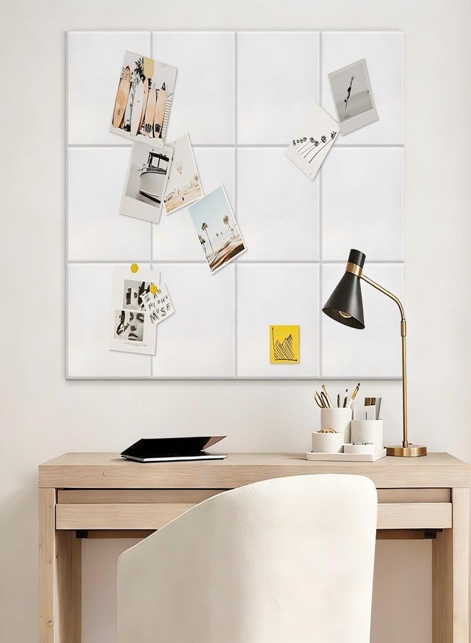 Chejiaye Vision Board for Photo&Pictures,Felt Message Wall Panel 6Pcs11.8"x11.8"Self-Adhesive,Removable Cork Board Bulletion&Poster Board for Office Classroom Decor Hanging File Folders,White - Image 3