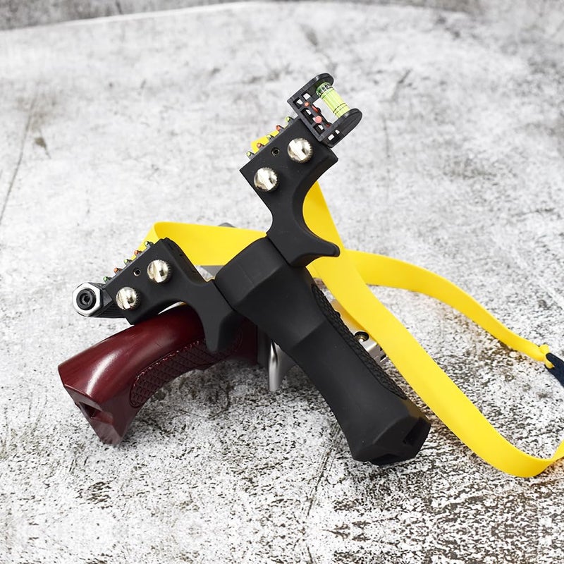 Marksman ® Strong Anti-Slip Design Double Screw Resin Slingshot for Outdoor Target Practice (Black Resin Double Screw Slingshot) - Image 3