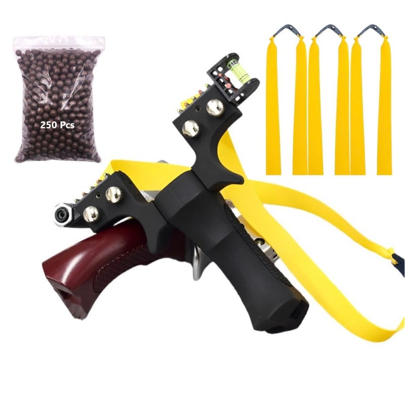 Marksman ® Strong Anti-Slip Design Double Screw Resin Slingshot for Outdoor Target Practice (Black Resin Double Screw Slingshot) - Image 1