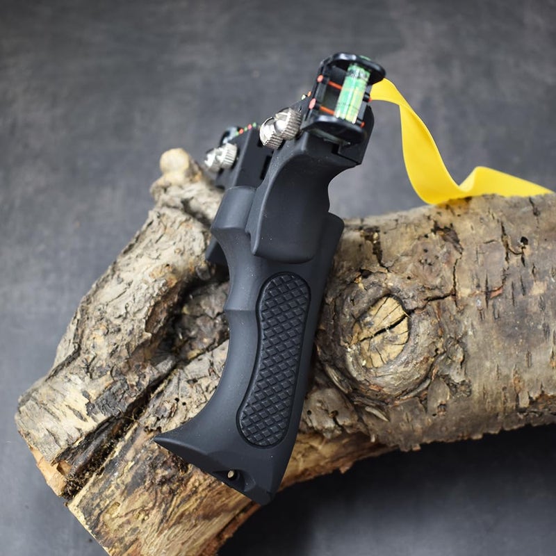 Marksman ® Strong Anti-Slip Design Double Screw Resin Slingshot for Outdoor Target Practice (Black Resin Double Screw Slingshot) - Image 2