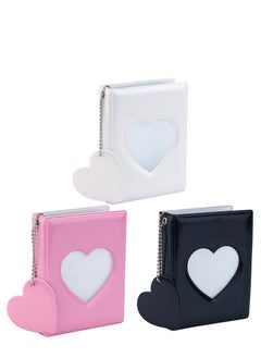 Y&D 3 Inch Mini Photo Album, Kpop Photocard Holder Book, Colors Heart Hollow Card Binder Album with Pendant 32 Pockets  - Image 1