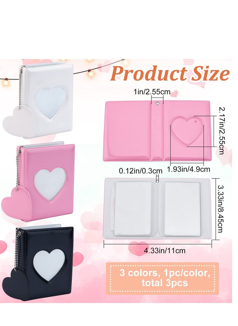Y&D 3 Inch Mini Photo Album, Kpop Photocard Holder Book, Colors Heart Hollow Card Binder Album with Pendant 32 Pockets  - Image 2