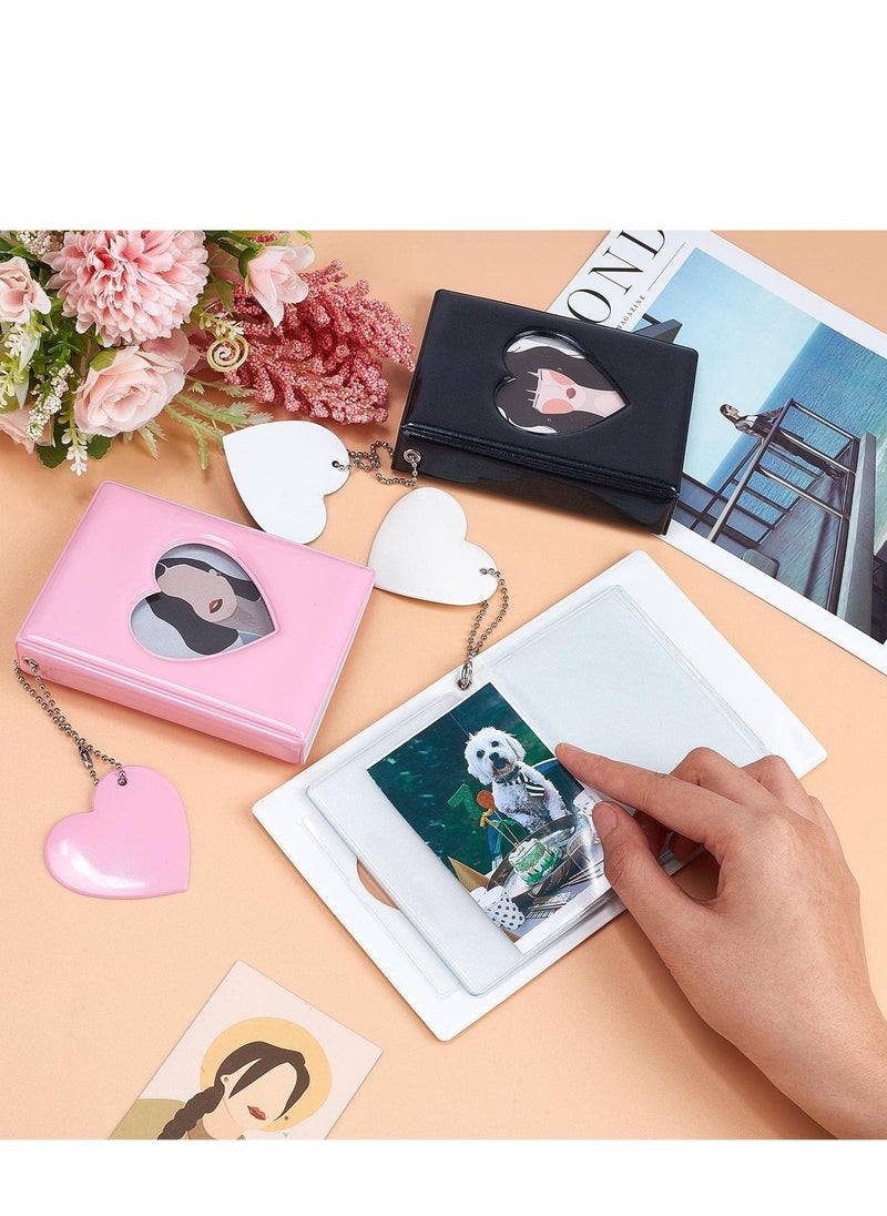 Y&D 3 Inch Mini Photo Album, Kpop Photocard Holder Book, Colors Heart Hollow Card Binder Album with Pendant 32 Pockets  - Image 3