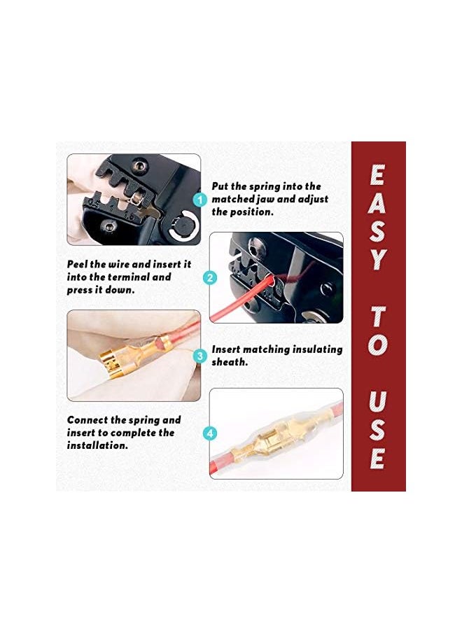 Hilitchi - Hilitchi 720Pcs Gold Quick Splice Male and Female Wire Spade Connector Wire Crimp Terminal Block with Insulating Sleeve for Electrical Wiring Car Audio Speaker, 2.8mm 4.8mm 6.3mm Assortment Kit - Image 1