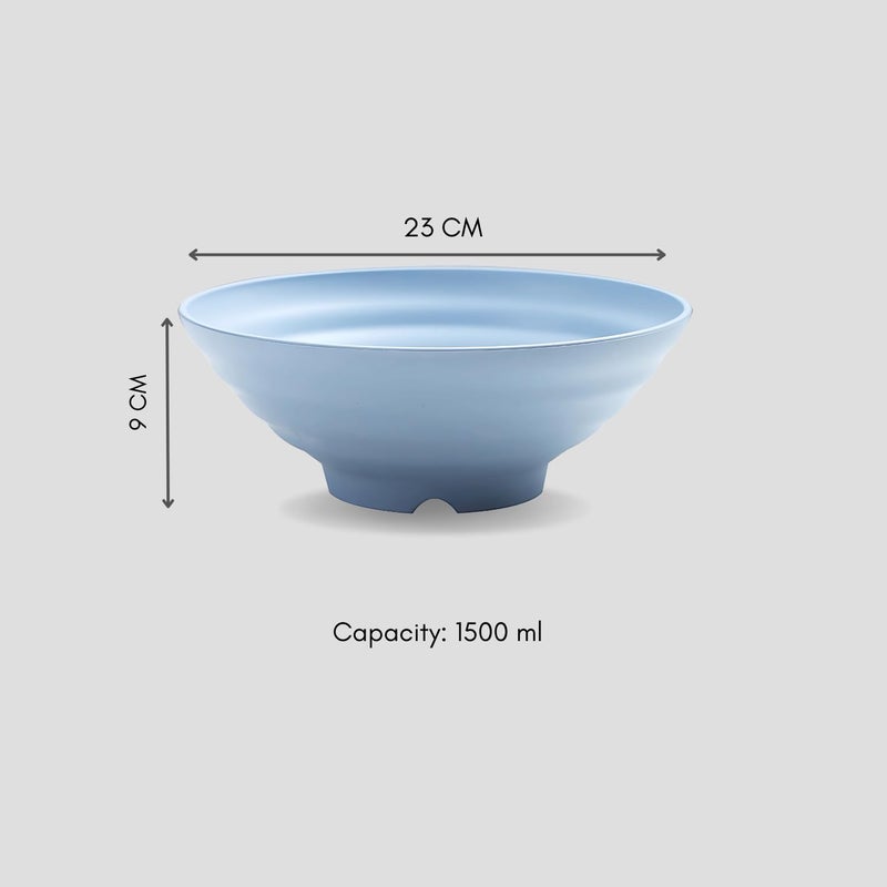 RoarCraft Bowls for Kitchen Cereal Wheat Straw Unbreakable Lightweight Bowls Set Microwave and Dishwasher Safe Reusable Bowls for Serving SoupRamen Blue 23 x 9 CM 6 PCs - Image 2