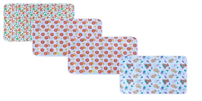 Aazeem New Born Baby Polyster Sheets Waterproof | Bed Protector Baby Dry Sheet | Baby Dry Mats Waterproof and New Baby Born Product |Pack of 4 |Purple | - Image 1