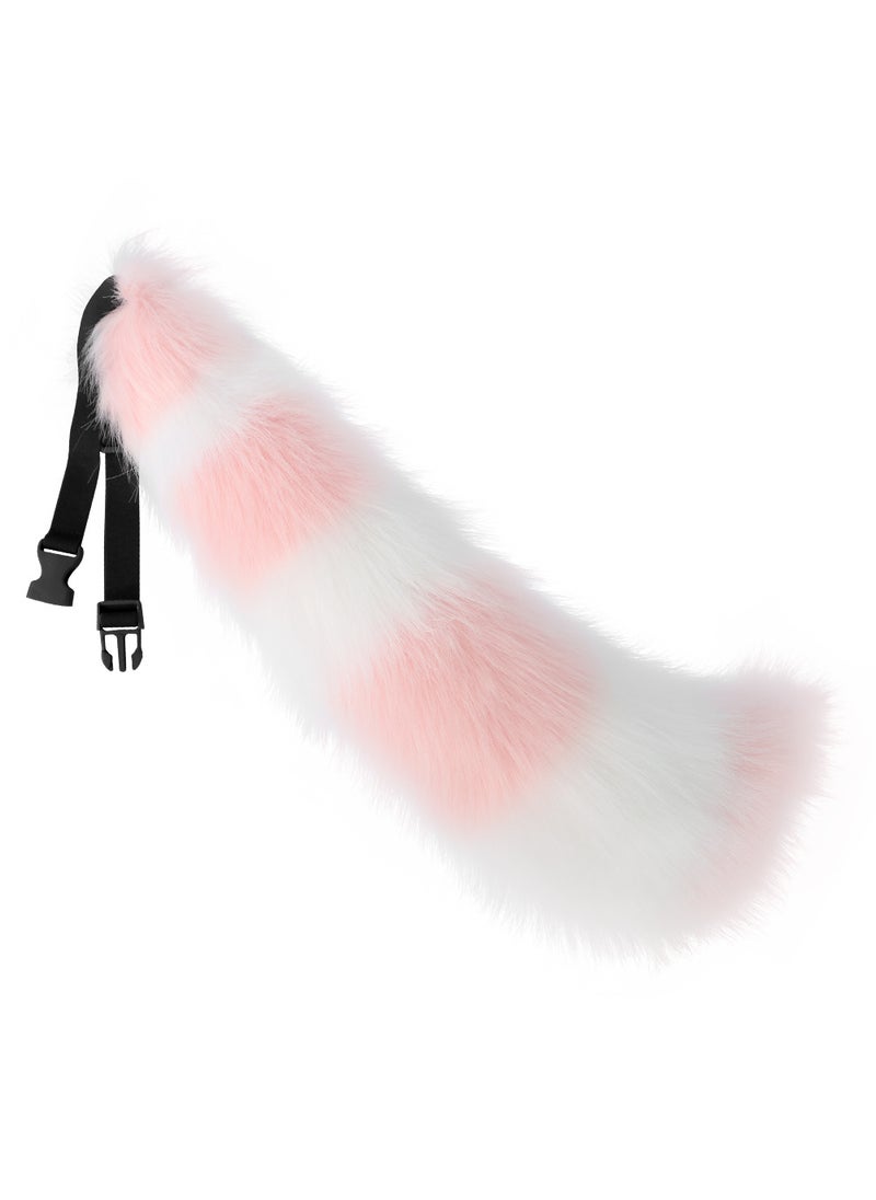 Generic - Cute Fox Tail Cosplay Handmade Plush Animal Accessory Gray and white - Image 1