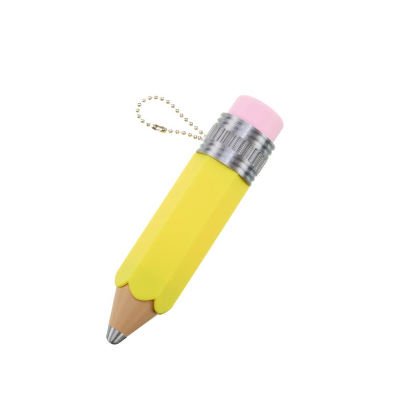 minihope Pencil Click Fidget Toy â€“ Dual-Click Stress Relief Keychain â€“ Cute Yellow Stationery-Inspired PLA Gadget â€“ Office Desk Accessory & Bag Charm for Adults & Teens - Image 1