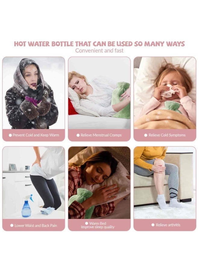 Aideli 2000ml Hot Water Bottle with Soft Plush Cover, Reusable Rubber Warm Bag for Period Cramps, Back, Neck and Winter Relaxation - Image 4