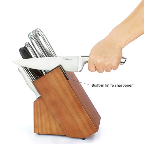 Marco Almond® Knife Block Set, KYA26 Knife Set with Block, 14 Pieces Stainless Steel Chef Kitchen Knives with Built-in Sharpener - Image 3