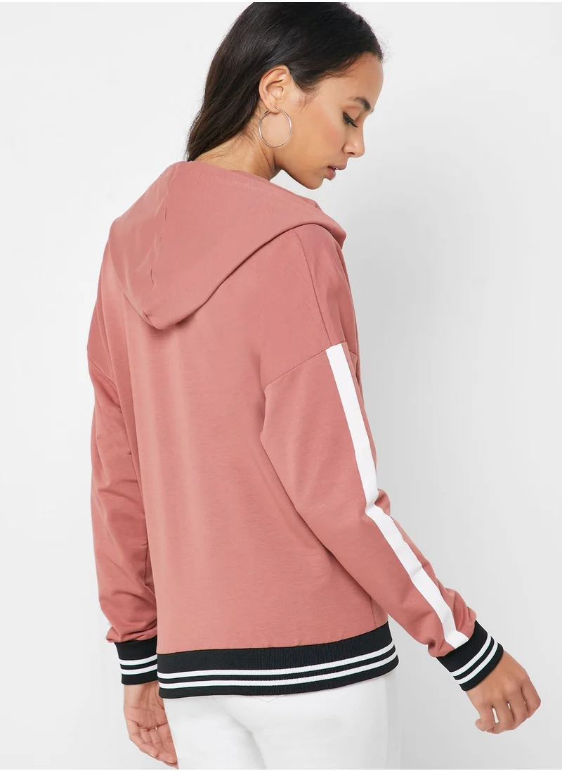 Ginger Eyelets Criss Cross Sporty Hoodie