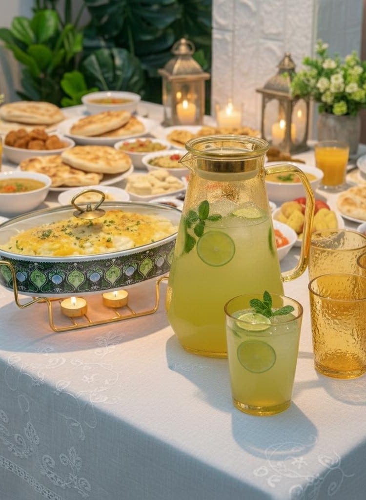 إبريق أكريليك عملي بسعة 1800 مل مع 4 أكواب متناسقة، يتميز بمقاومة للحرارة والكسر وتصميم أنيق مناسب لتقديم المشروبات في المنزل أو أثناء الضيافة. - Image 2