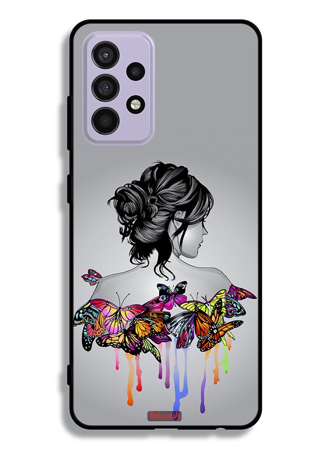 Tolwak Samsung Galaxy A52s 5G Protective Case Cover Butterflies And Girl Abstract Art - Image 1