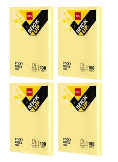 Deli 4-Pad Sticky Notes 3x4 Inch Size Yellow Colour  - Image 1