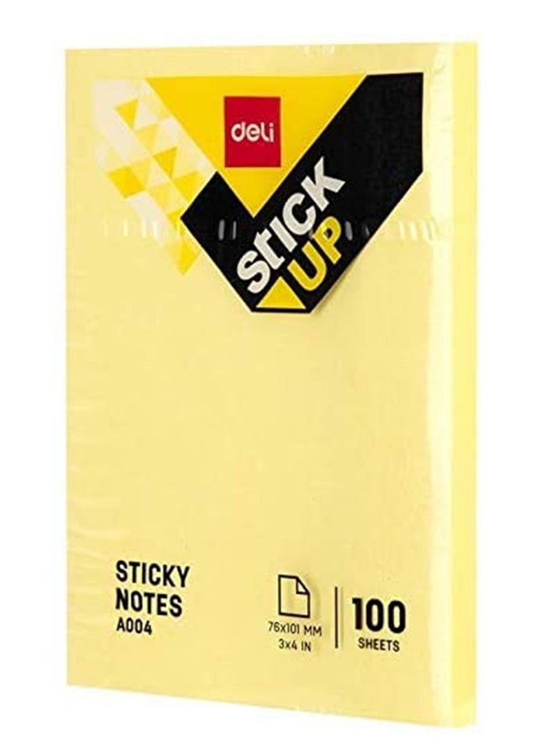 Deli 4-Pad Sticky Notes 3x4 Inch Size Yellow Colour - Image 2