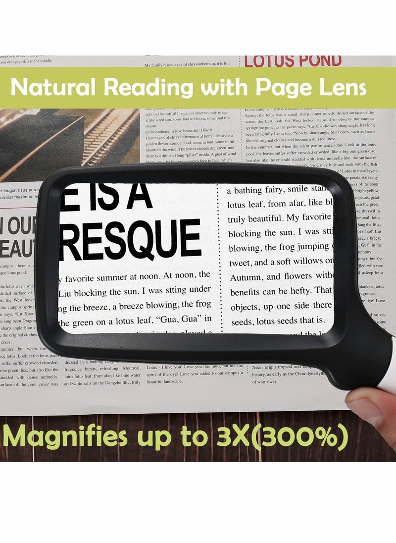 Y&D - Magnifying Glass with Light, Folding Handheld 3X Large Rectangle Lighted Magnifier Dimmable LED forReading Newspaper, Books, Gift for Low Visions - Image 1
