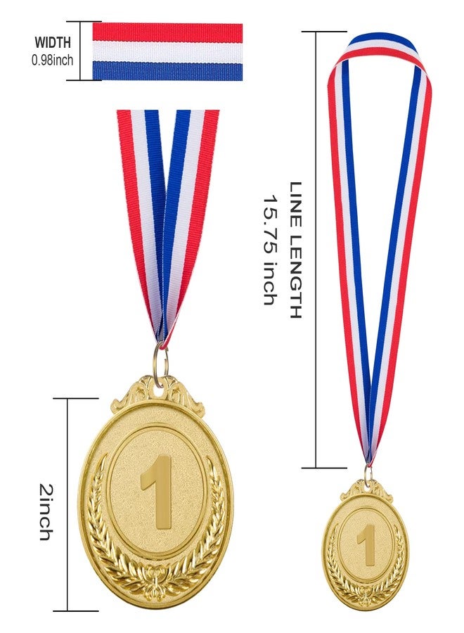 IHPUKIDI 48 Pack Gold Award Medals Olympic Style Metal Winner Medals Gold Prizes for Sports, Competitions, Party, 2 Inches - Image 3