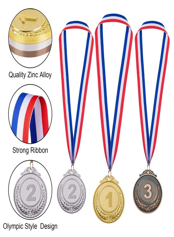 IHPUKIDI 48 Pack Gold Award Medals Olympic Style Metal Winner Medals Gold Prizes for Sports, Competitions, Party, 2 Inches - Image 4