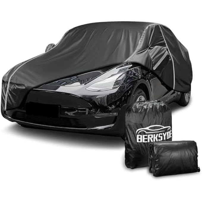 BERKSYDE Car Cover for Tesla Model Y Full Car Cover 6 Layers All Weather for 20-22 Tesla Model Y Outdoor Dustproof Snowproof Windproof Cover with Charge Port - Image 1