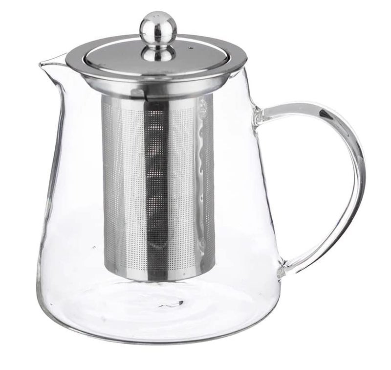 Dimitra Glass Tea Kettle Borosilicate Glass Teapot with Stainless Steel Infuser Stovetop Safe 750 ML - Image 1