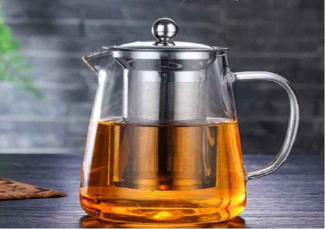 Dimitra Glass Tea Kettle Borosilicate Glass Teapot with Stainless Steel Infuser Stovetop Safe 750 ML - Image 4