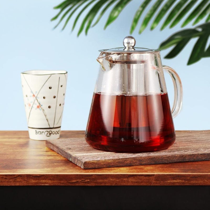 Dimitra Glass Tea Kettle Borosilicate Glass Teapot with Stainless Steel Infuser Stovetop Safe 750 ML - Image 3