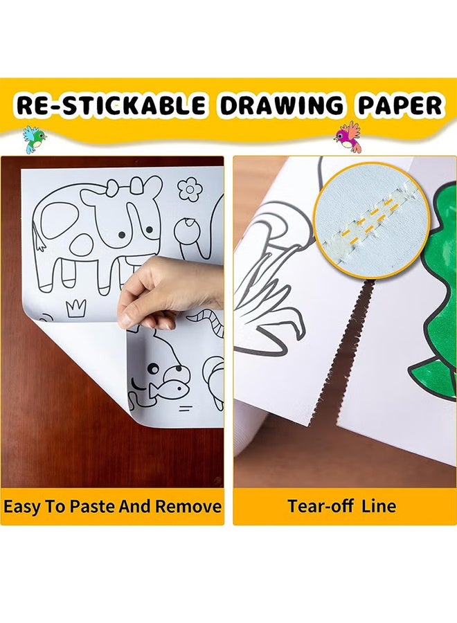 Jamal Children's Drawing Roll, Coloring Paper Roll For Kids Gift, 30×300cm Diy Painting Drawing Paper Roll, Sticky Drawing Paper Roll, Early Educational Toys For Kids (Animal World) - Image 3