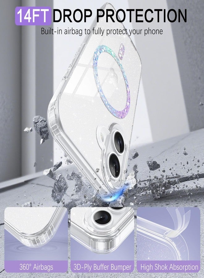 بنتوبين جراب مغناطيسي من بينتوبين لهاتف آيفون 17، جراب شفاف لامع متلألئ لهاتف آيفون 17 [متوافق مع ماج سيف]، غطاء لامع مقاوم للصدمات وجذاب للنساء والفتيات لهاتف آيفون 17 مقاس 6.3 بوصة، شفاف لامع - Image 3