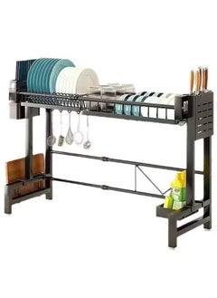 YIJIA HOME GOODS Single-Layer Kitchen Sink Organizer, Carbon Steel Kitchen Counter Organizer Storage, Black  - Image 2