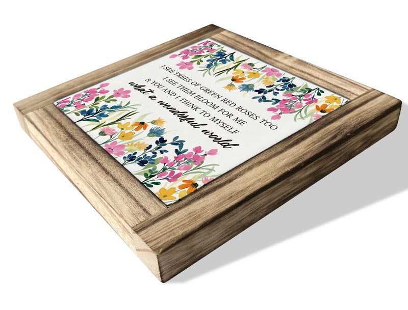 XJCUG Spring Wood Sign, Box Wood Plaques Desk Décor, Inspirational Quotes, Kitchen Shelf Art Decoration, Spring Table Decor, Floral Decor Art, Farmhouse Home Decor, Plant Sign for Indoor Outdoor - Image 2
