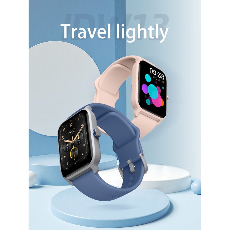 IDW13 Smart Watch 1.8″ Screen BT Call Compatible with iOS 9.0+ / Android 6.0+ Voice Heart Rate Blood Oxygen Stress Sleep Monitor IP68 Grade Water - Image 2
