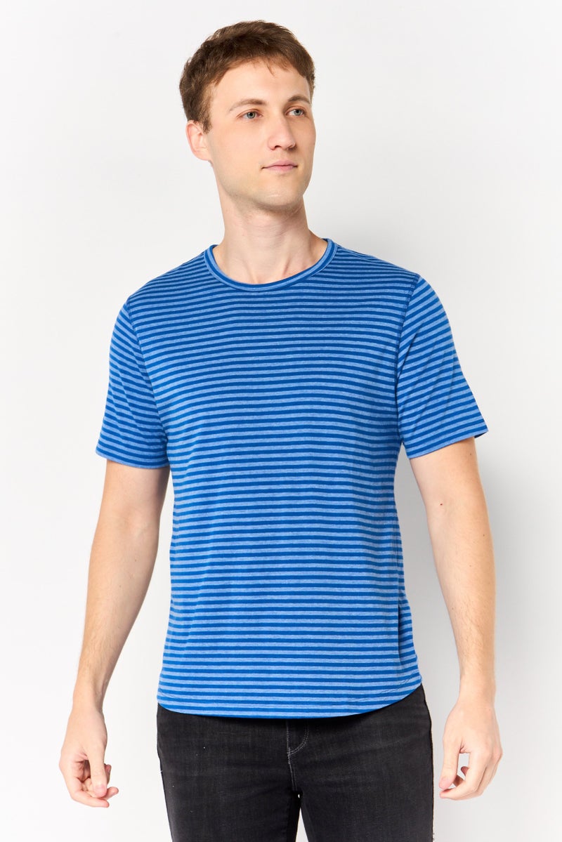 Project Essentials Men Crew Neck Short Sleeve Stripe T Shirt, Multicolor - Image 1