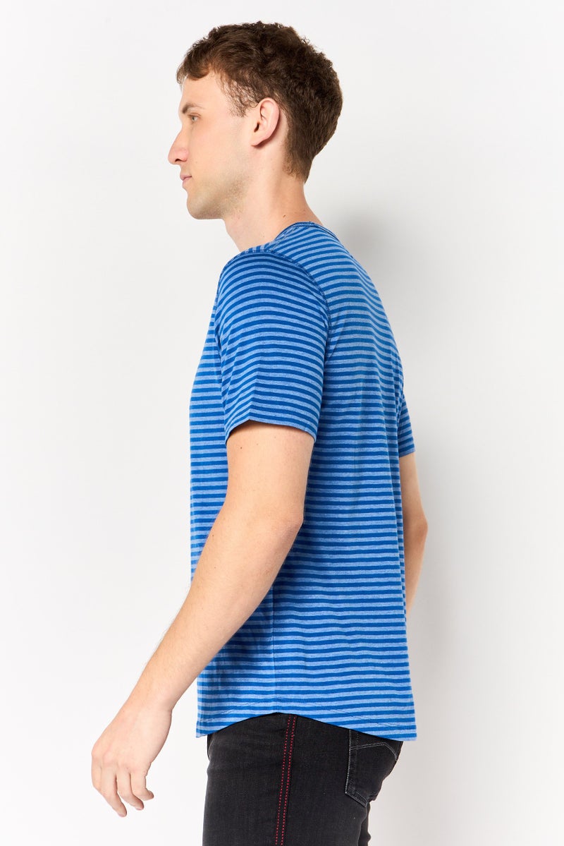 Project Essentials Men Crew Neck Short Sleeve Stripe T Shirt, Multicolor - Image 4