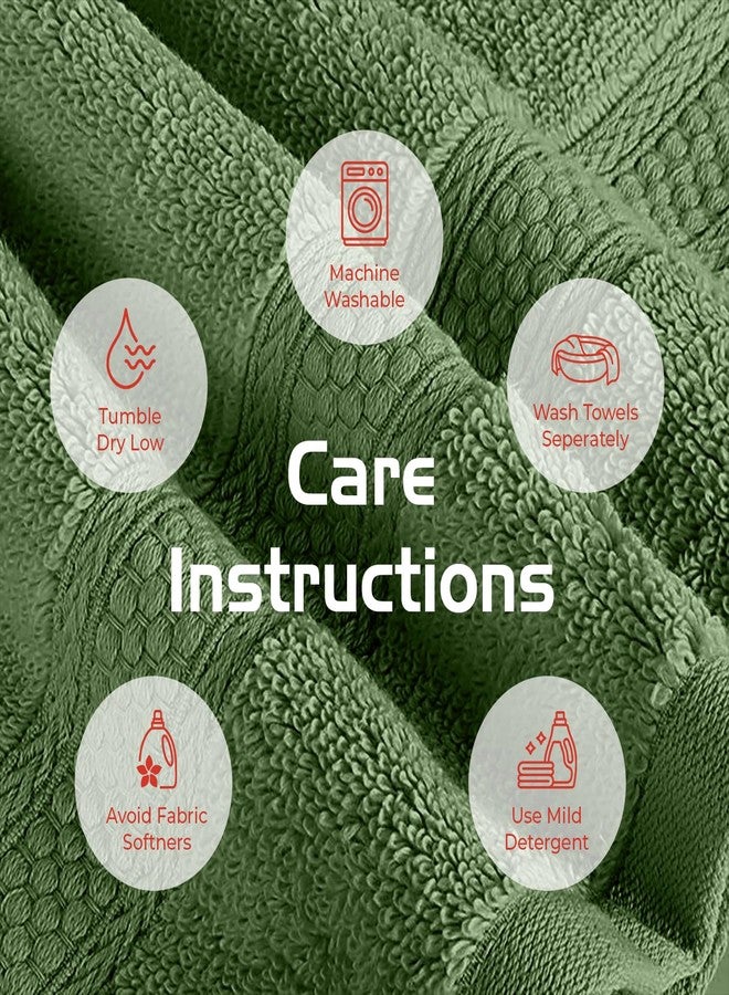 RIVERSIDE 3-Piece Towel Set, 1 Bath Towel, 1 Hand Towel, 1 Washcloth, 550 GSM Ring Spun Cotton, Soft, Quick Dry, Absorbent Bathroom Towels for Home, Gym, Spa, Sage Green - Image 5