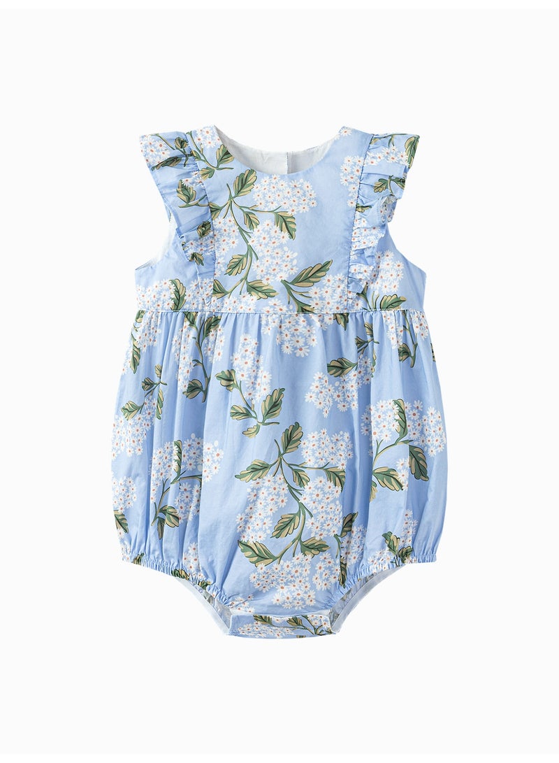 ميني بالا سراويل طفلة الأطفال بدون كمصانق للخروج، بتصميم زهري، قطعة ناعمة وقابلة للتنفس، كم صفتي، قطع خلفية على شكل قلب، مغلق بزر مواسع، حلوة وفاشلة للأنشطة اليومية والخارجية - Image 4