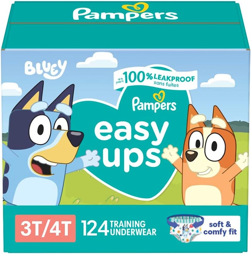 Pampers Easy Ups Training Pants Boys and Girls, 3T-4T, 124 Count - Image 1