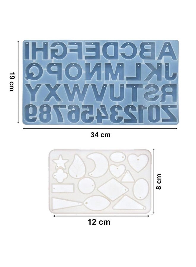 TRENDIKRAFT 107pcs DIY Alphabet Keychain Earring Pendant & 4" Coaster Making Epoxy Resin Art Materials Kit with Silicone Moulds, Glitters, Colors, Dry Flowers and More for Beginners - Image 4