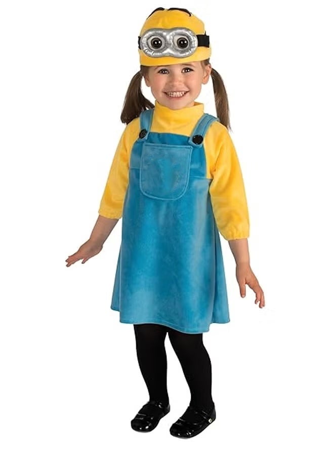 HALAMODO Cosplay Costume for Toddlers Girl - Jumpsuit Dress with 3D Goggle Mask, Overalls Prints -Premium Polyester with Elastic Waist - for Halloween, Themed Parties, Role Play & Movie Events - Image 1