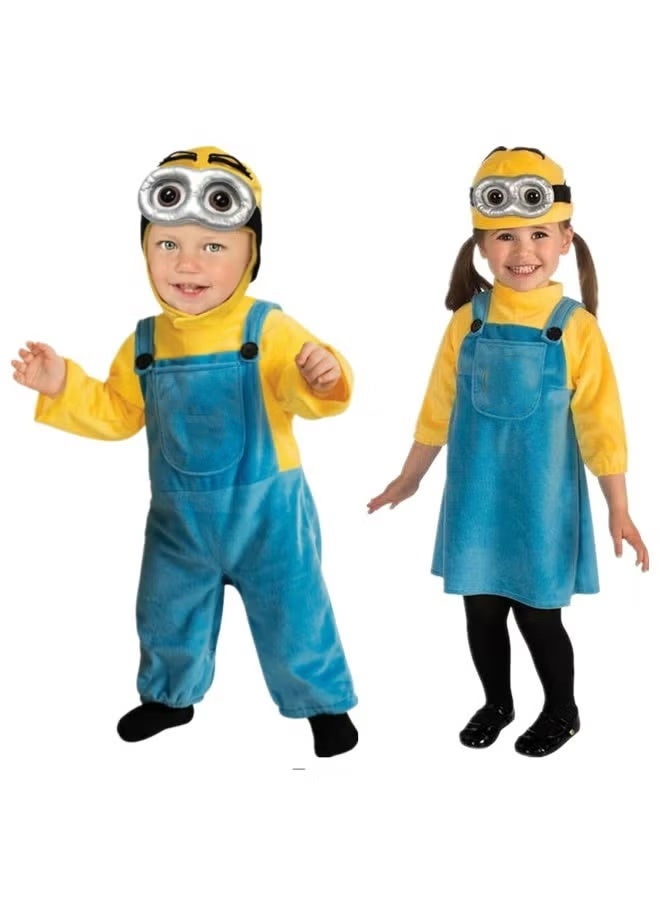HALAMODO Cosplay Costume for Toddlers Girl - Jumpsuit Dress with 3D Goggle Mask, Overalls Prints -Premium Polyester with Elastic Waist - for Halloween, Themed Parties, Role Play & Movie Events - Image 2