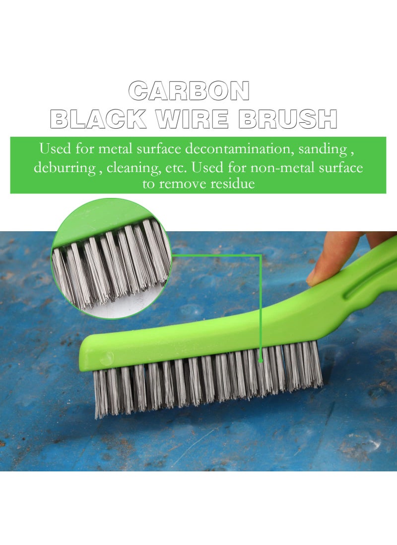 MAXMAN MAXMAN Wire Brush 2 PCS, Heavy Duty Carbon and Stainless Steel Wire 10 Inch with Plastic Handle Descaling Welding Dust Bending Hand Tool, Teel Brush Rust Remover for Metal  - Image 5