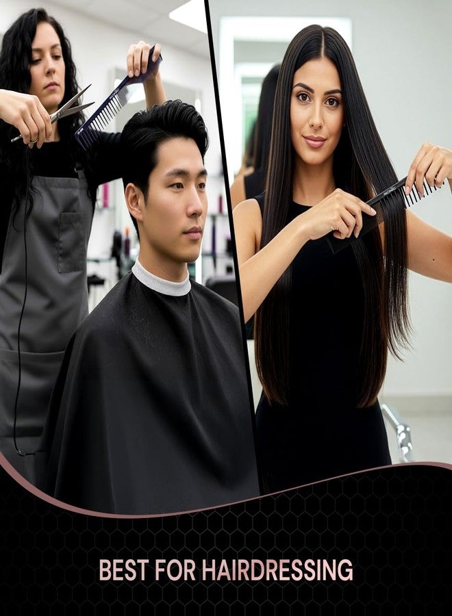 IKONIC Carbon Comb CC-008 Black - Ionic Coating for Static-Free Styling, Dual Teeth for both Thick and Thin Hair Type with Hair Picker for Precision Sectioning - Image 4